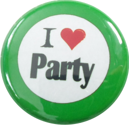 I love Party Button grün